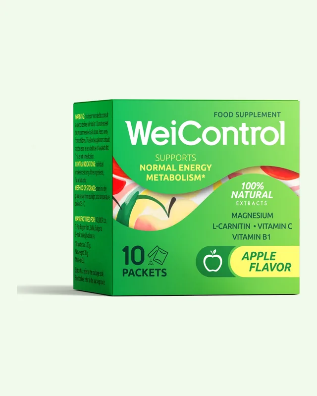 Cutie originală WeiControl cu 10 plicuri cu gust de măr